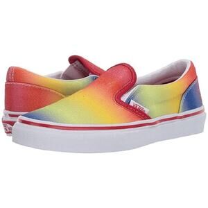 Vans CLASSIC SLIP ON Rainbow Glitter/White Youth Shoes Size 5.5 - Women's 7